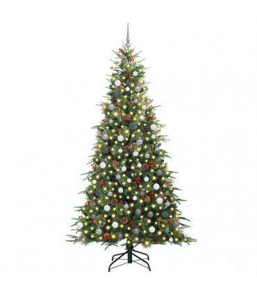 vidaXL Artificial Hinged Christmas Tree Green 240 cm PE and PVC