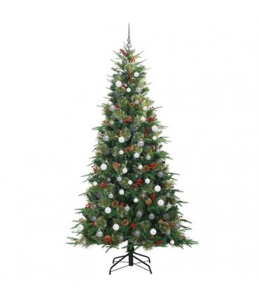 vidaXL Artificial Hinged Christmas Tree Green 240 cm PE and PVC