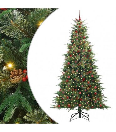 vidaXL Artificial Hinged Christmas Tree Green 240 cm PE and PVC