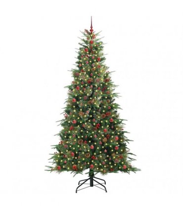 vidaXL Artificial Hinged Christmas Tree Green 240 cm PE and PVC