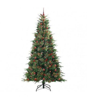 vidaXL Artificial Hinged Christmas Tree Green 240 cm PE and PVC