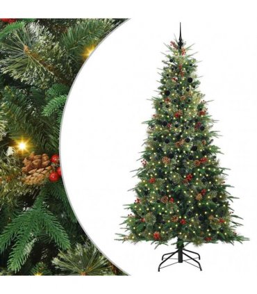 vidaXL Artificial Hinged Christmas Tree Green 240 cm PE and PVC