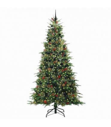 vidaXL Artificial Hinged Christmas Tree Green 240 cm PE and PVC