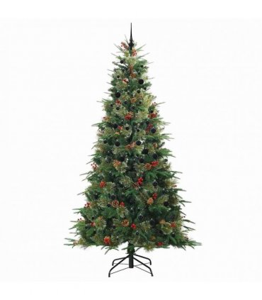 vidaXL Artificial Hinged Christmas Tree Green 240 cm PE and PVC