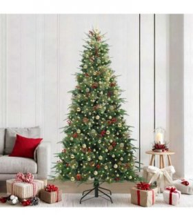 vidaXL Artificial Hinged Christmas Tree Green 240 cm PE and PVC