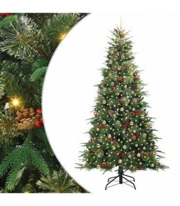 vidaXL Artificial Hinged Christmas Tree Green 240 cm PE and PVC