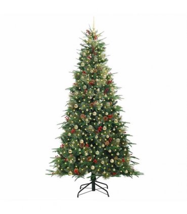 vidaXL Artificial Hinged Christmas Tree Green 240 cm PE and PVC