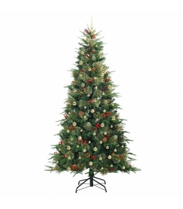 vidaXL Artificial Hinged Christmas Tree Green 240 cm PE and PVC