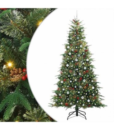vidaXL Artificial Hinged Christmas Tree Green 240 cm PE and PVC