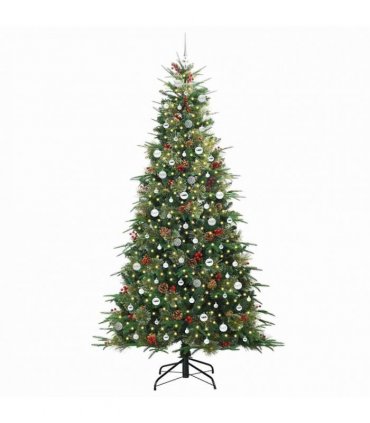 vidaXL Artificial Hinged Christmas Tree Green 240 cm PE and PVC