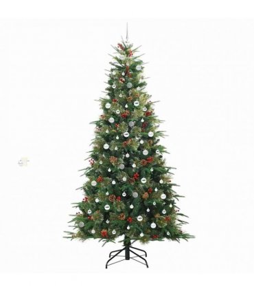 vidaXL Artificial Hinged Christmas Tree Green 240 cm PE and PVC