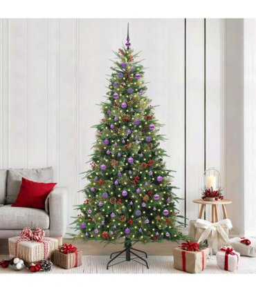 vidaXL Artificial Hinged Christmas Tree Green 240 cm PE and PVC