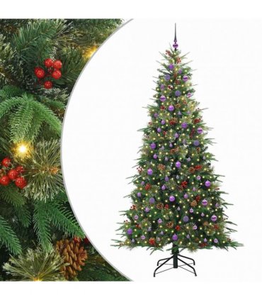vidaXL Artificial Hinged Christmas Tree Green 240 cm PE and PVC