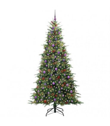 vidaXL Artificial Hinged Christmas Tree Green 240 cm PE and PVC