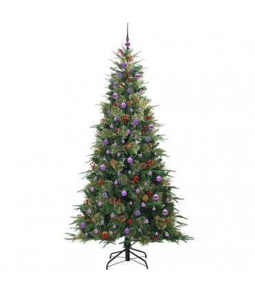 vidaXL Artificial Hinged Christmas Tree Green 240 cm PE and PVC