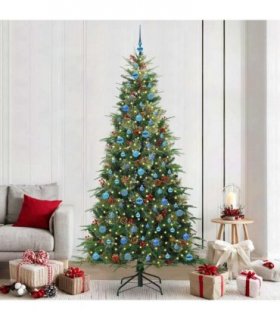 vidaXL Artificial Hinged Christmas Tree Green 240 cm PE and PVC