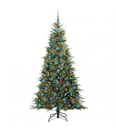 vidaXL Artificial Hinged Christmas Tree Green 240 cm PE and PVC