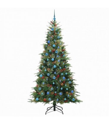 vidaXL Artificial Hinged Christmas Tree Green 240 cm PE and PVC