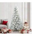 vidaXL Artificial Hinged Christmas Tree Green and white 210 cm