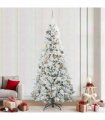 vidaXL Artificial Hinged Christmas Tree Green and white 240 cm