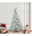 vidaXL Artificial Hinged Christmas Tree Green and white 240 cm