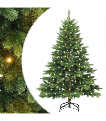 vidaXL Artificial Hinged Christmas Tree 120 cm 150 LEDs Warm White