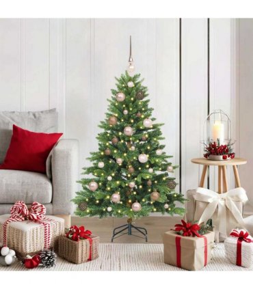 vidaXL Artificial Hinged Christmas Tree 120 cm 150 LEDs Warm White