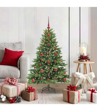 vidaXL Artificial Hinged Christmas Tree 120 cm 150 LEDs Warm White