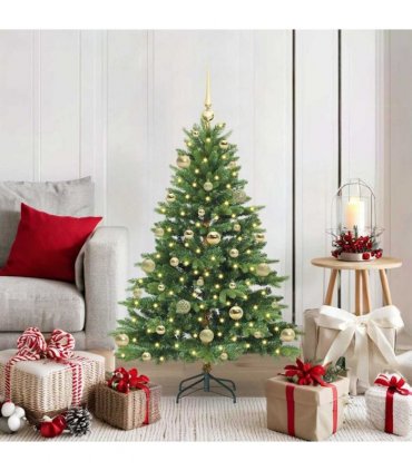 vidaXL Artificial Hinged Christmas Tree 120 cm 150 LEDs Warm White