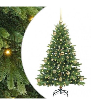vidaXL Artificial Hinged Christmas Tree 120 cm 150 LEDs Warm White