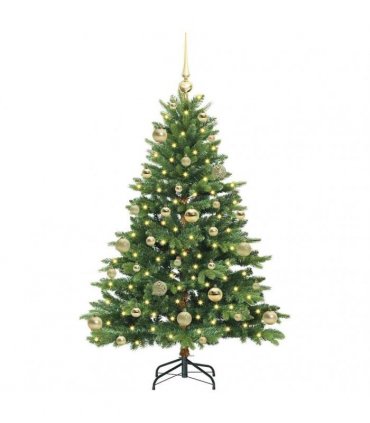 vidaXL Artificial Hinged Christmas Tree 120 cm 150 LEDs Warm White
