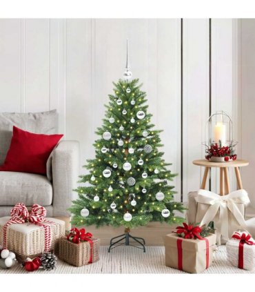vidaXL Artificial Hinged Christmas Tree 120 cm 150 LEDs Warm White