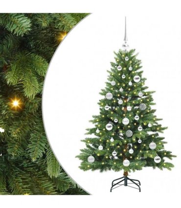 vidaXL Artificial Hinged Christmas Tree 120 cm 150 LEDs Warm White