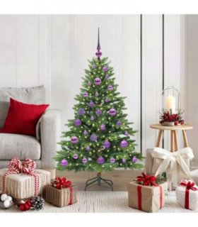 vidaXL Artificial Hinged Christmas Tree 120 cm 150 LEDs Warm White