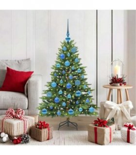 vidaXL Artificial Hinged Christmas Tree 120 cm 150 LEDs Warm White