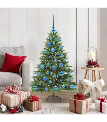 vidaXL Artificial Hinged Christmas Tree 120 cm 150 LEDs Warm White