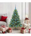 vidaXL Artificial Hinged Christmas Tree 120 cm 150 LEDs Warm White