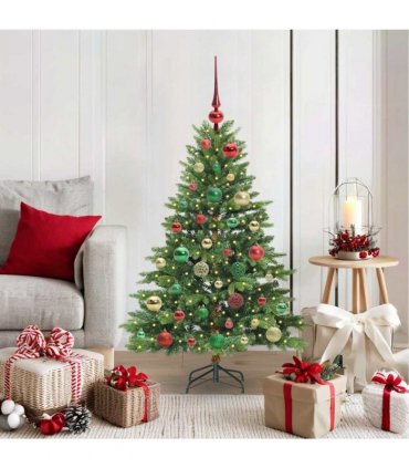 vidaXL Artificial Hinged Christmas Tree 120 cm 150 LEDs Warm White