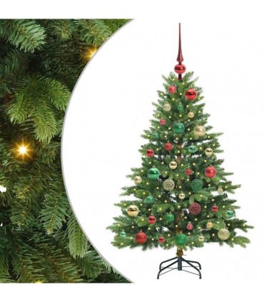 vidaXL Artificial Hinged Christmas Tree 120 cm 150 LEDs Warm White