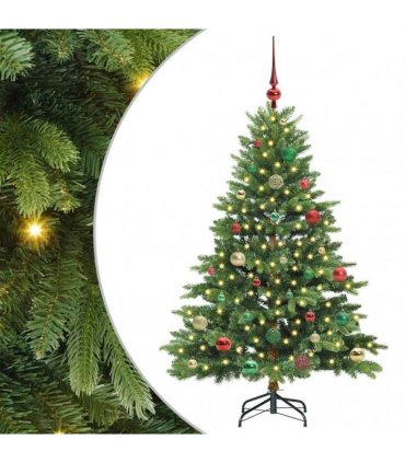 vidaXL Artificial Hinged Christmas Tree 150 cm 150 LEDs Warm White