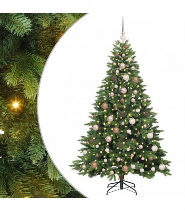 vidaXL Artificial Hinged Christmas Tree 180 cm 300 LEDs Warm White