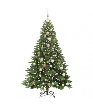 vidaXL Artificial Hinged Christmas Tree 180 cm 300 LEDs Warm White