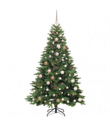 vidaXL Artificial Hinged Christmas Tree 180 cm 300 LEDs Warm White