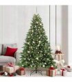 vidaXL Artificial Hinged Christmas Tree 210 cm 300 LEDs Warm White