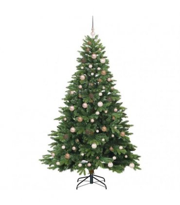 vidaXL Artificial Hinged Christmas Tree 210 cm 300 LEDs Warm White