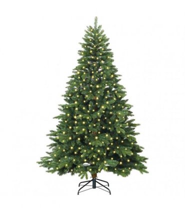vidaXL Artificial Hinged Christmas Tree 240 cm 300 LEDs Warm White