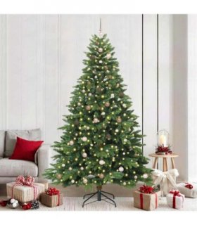 vidaXL Artificial Hinged Christmas Tree 240 cm 300 LEDs Warm White