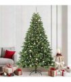 vidaXL Artificial Hinged Christmas Tree 240 cm 300 LEDs Warm White
