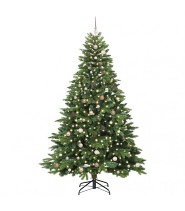 vidaXL Artificial Hinged Christmas Tree 240 cm 300 LEDs Warm White