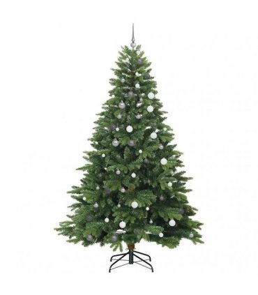 vidaXL Artificial Hinged Christmas Tree 240 cm 300 LEDs Warm White
